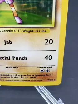 Hitmonchan Base Set 7/102 NM Mint Pokemon Holo Rare WOTC 1999 Vintage - Image 4