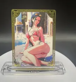 One Piece Waifu Collection Metal Gold Plate Die Cut Pool Girl Sexy Waifu Card - Image 1