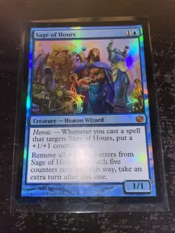 MTG SAGE OF HOURS HOLO FOIL JOURNEY INTO NYX MAGIC THE GATHERING LP LIGHT PLAY - Image 1