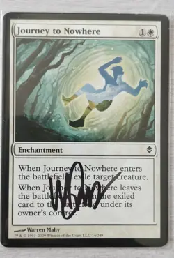 MTG Journey To Nowhere Signed Warren Mahy - Image 1