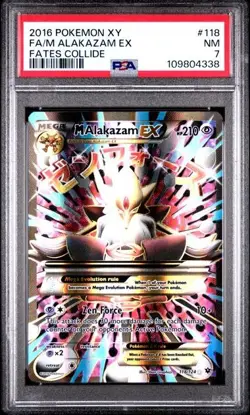 Pokemon PSA 7 M Alakazam Ex #118 Full Art Fates Collide 2016 English - Image 2