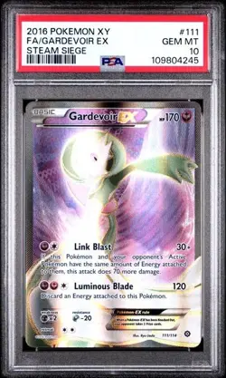 Pokemon PSA 10 Gardevoir Ex #111 Full Art Steam Siege 2016 English - Image 2