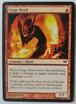 MTG Magic The Gathering Card Forge DevilCreature Devil Red Dark Ascension - Image 1