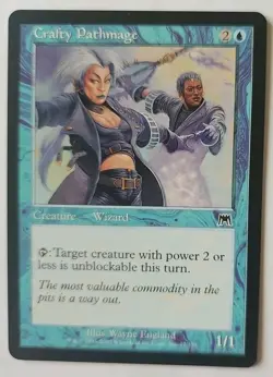 MTG Magic The Gathering Card Crafty Pathmage Creature Wizard Blue Onslaught - Image 1