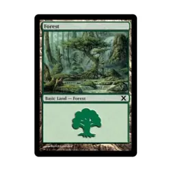 WOTC MtG 10th Ed Forest #382 (C) (Foil) VG - Image 1