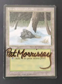 MTG Snow Covered Forest Signed Pat Morrissey - Image 1