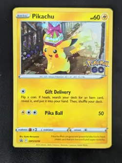 Pokemon GO Pikachu SWSH234 HOLO Einzelkarte EN PKM Karte NM Promo - Image 1