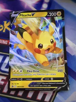 Pokemon TCG Pikachu V SWSH285 SWSH Holo Black Star Promo - Image 1