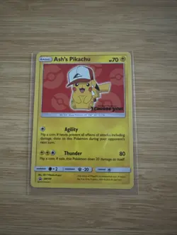 Ash’s Pikachu SM109 Non Holo Ultra Rare Promo Pokemon Card 48 - Image 1