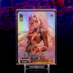 Zero Two 002 Card Flash Gold Holo Foil Signature Waifu Japanese Darling Franxx - Image 1