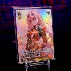 Zero Two 002 Card Flash Gold Holo Foil Signature Waifu Japanese Darling Franxx - Image 2
