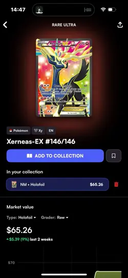 XERNEAS EX 146/146 XY Base Set FULL ART HOLO RARE Pokemon TCG card NM - Image 5