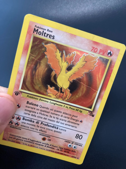 Pokemon Card Moltres Holo 1a EDIZIONE 12/62 Fossil ITA italiano played PL - Image 3