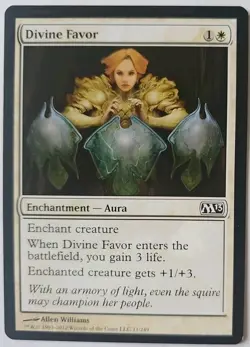 MTG Magic The Gathering Card Divine Favor Enchantment Aura White M13 - Image 1