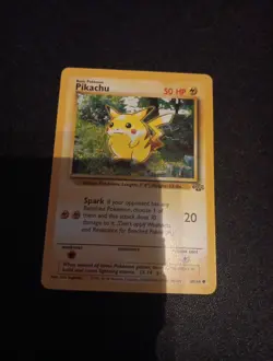 Pokemon TCG Jungle Pikachu Card 60/64 Vintage LP Unlimited Common WOTC 1999 - Image 1