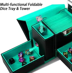 Trading Card Deck Box, Multi-functional Card and Dice Organizer Box, Fits 120+ S - Image 2