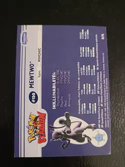 #150 Mewtwo 8/8 Non Holo - Danone 2000 Pokemon Stadium Tip Card LP - Image 2