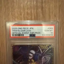 PSA 10 Trafalgar Law OP09-069 Flagship 2025 Top Prize Japanese ONE PIECE Card - Image 2