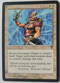 MTG Magic The Gathering Card Gossamer Chains Enchantment White Visions 1996 - Image 1
