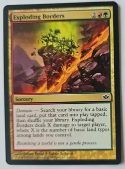 MTG Magic The Gathering Card Exploding Borders Sorcery Green Red Conflux - Image 1