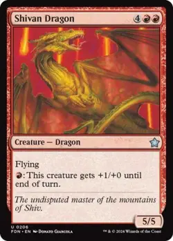 Shivan Dragon - Light Play MTG Foundations - Image 1