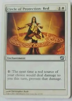 MTG Magic The Gathering Card Circle of Protection: RedEnchantment White 9th Edi - Image 1