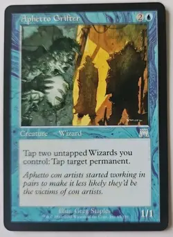 MTG Magic The Gathering Card Aphetto Grifter Creature Wizard Blue Onslaught - Image 1