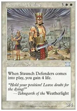 Staunch Defenders - Light Play MTG Classic 6th Edition - Image 1