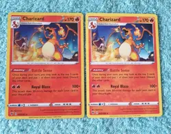 CHARIZARD 025/185 HOLO & REGULAR VERSIONS VIVID VOLTAGE POKEMON CARDS - Image 1
