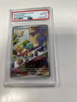 2024 POKEMON SCR EN-STELLAR CROWN ILLUSTRATION RARE #143 BULBASAUR PSA 10 - Image 1