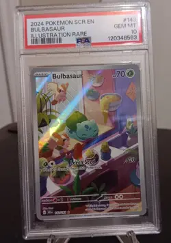 2024 POKEMON SCR EN-STELLAR CROWN ILLUSTRATION RARE #143 BULBASAUR PSA 10 - Image 1