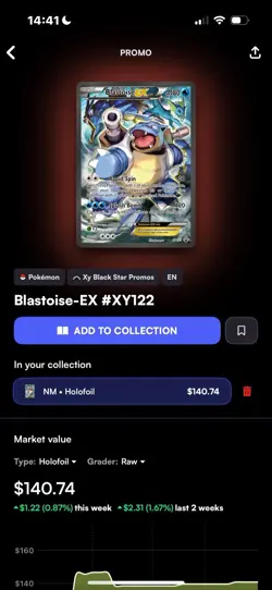 Pokemon Blastoise EX XY122 Full Art Promo - Image 3
