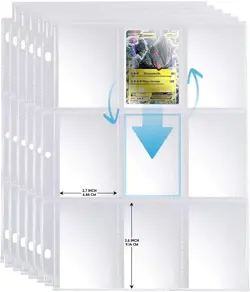 540 Pockets Trading Card Sleeves, Premium 30 Sheets, Clear Transparent - Image 2