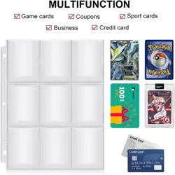 540 Pockets Baseball Card Sleeves, FOME Double Side 9-Pocket 30 Pages 3 Hole - Image 2