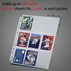 540 Pockets Baseball Card Sleeves, FOME Double Side 9-Pocket 30 Pages 3 Hole - Image 4