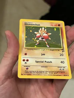 Pokemon TCG Hitmonchan Base Set 2 Holo Card 7/102 Vintage NEAR MINT or Better - Image 3