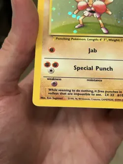 Pokemon TCG Hitmonchan Base Set 2 Holo Card 7/102 Vintage NEAR MINT or Better - Image 5