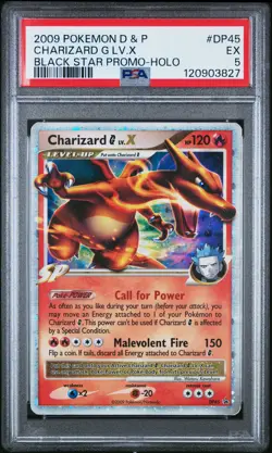 2009 POKEMON DIAMOND & PEARL BLACK STAR PROMO HOLO #DP45 CHARIZARD G LV.X PSA 5 - Image 1
