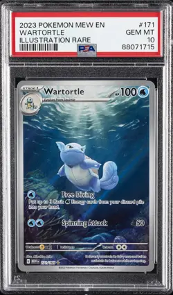 2023 POKEMON MEW EN-151 ILLUSTRATION RARE #171 WARTORTLE PSA 10 - Image 1