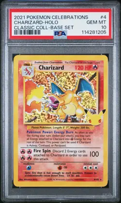 2021 POKEMON CELEBRATIONS CLASSIC COLL #4 CHARIZARD-HOLO PSA 10 - Image 1