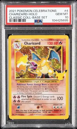 2021 POKEMON CELEBRATIONS CLASSIC COLL #4 CHARIZARD-HOLO PSA 10 - Image 1