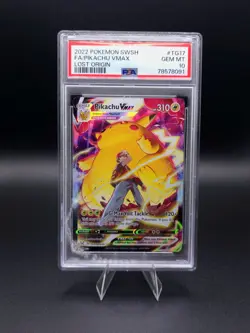 2022 POKEMON SWORD & SHIELD LOST ORIGIN #TG17 FULL ART/PIKACHU VMAX PSA 10 - Image 1