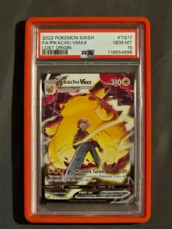2022 POKEMON SWORD & SHIELD LOST ORIGIN #TG17 FULL ART/PIKACHU VMAX PSA 10 - Image 1