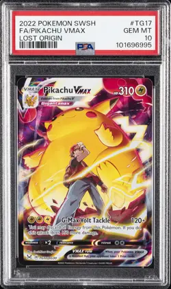 2022 POKEMON SWORD & SHIELD LOST ORIGIN #TG17 FULL ART/PIKACHU VMAX PSA 10 - Image 1