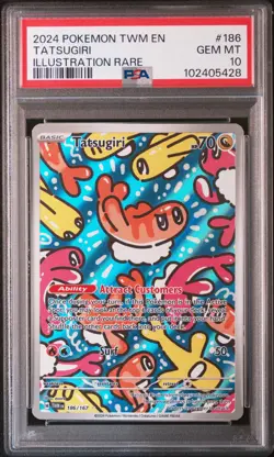 2024 POKEMON TWM EN-TWILIGHT MASQUERADE ILLUSTRATION RARE #186 TATSUGIRI PSA 10 - Image 1