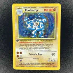 🔥 1st Edition Machamp 8/102 🔥 Original Holo Rare Base Set Pokemon Card 1999 - Image 3