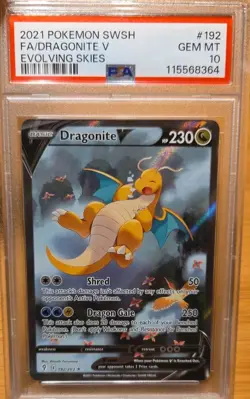 Dragonite V 192/203 Alt Art Evolving Skies Pokemon Card - PSA 10 Gem Mint - Image 1