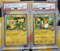 Value Psa10 2-Sequence Number Pikachu Raichu Pokemon Card Game Class - Image 1