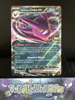 Pokemon Card Team Rocket's Crobat ex 122/182 Destined Rivals Double Rare NM - Image 1