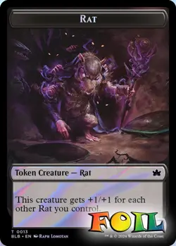 Rat // Splash Lasher Double-Sided Token 13 // 8 MTG Bloomburrow Token NP Foil - Image 1